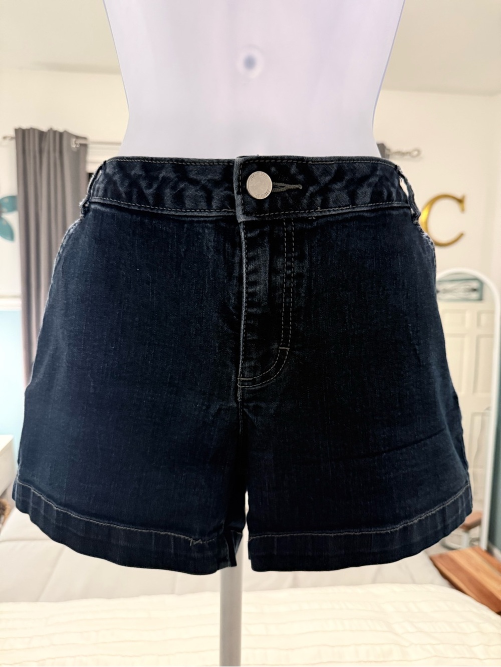 Jennifer Lopez Black Denim High-Rise Shorts
